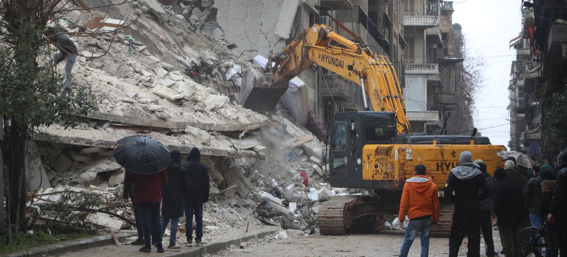 近日發生在土耳其與敘利亞的強震，造成許多建築物倒塌。（圖／聯合國）